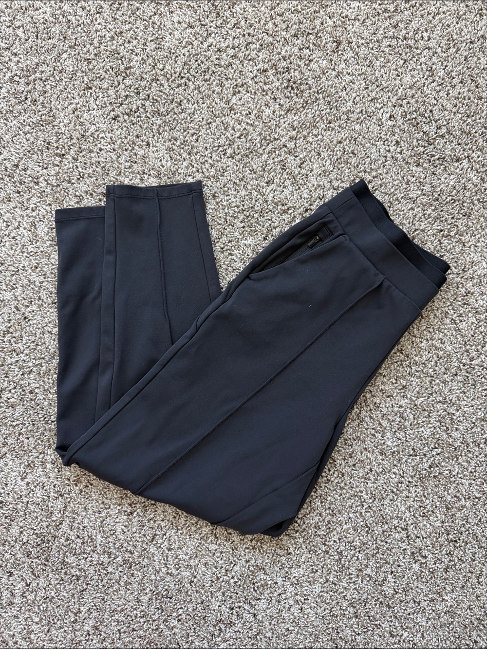 Athleta Venice Pintuck Black Performance Crop Jogger Pants